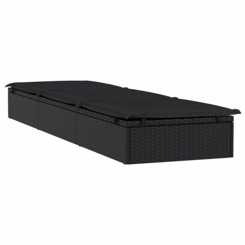 Liggestol 1 stk. med bord polyrattan sort (OUTLET A)