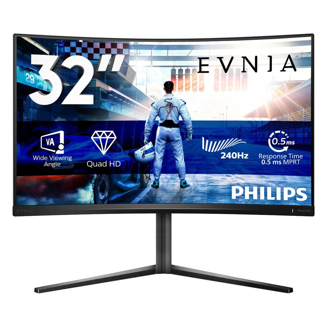 Philips Evnia 5000 32M2C5500W - 31,5" buet QHD gaming-skærm, 240 Hz