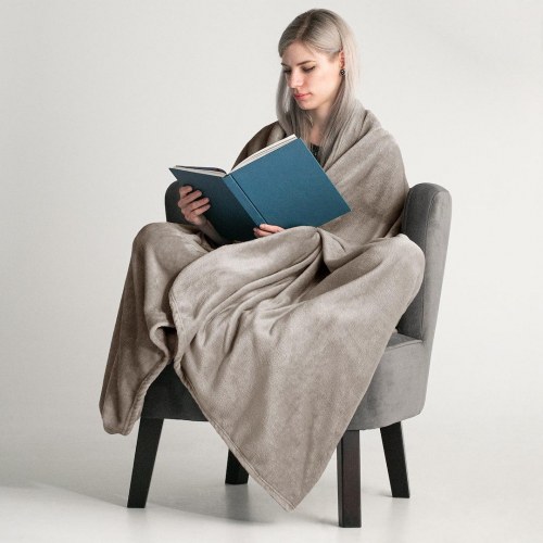 DecoKing MIC plaid - cappuccino, mikrofiber 150 × 200 cm