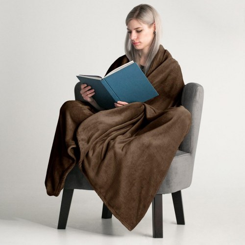 DecoKing MIC plaids - brun mikrofiber 150 × 200 cm