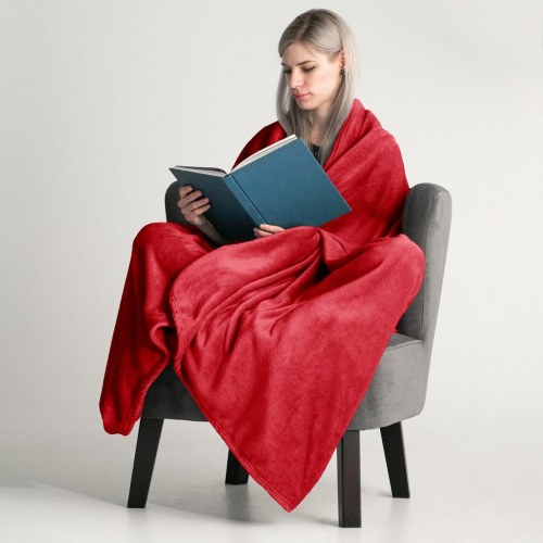 DecoKing MIC fleecetæppe - rød mikrofiber 150 × 200 cm