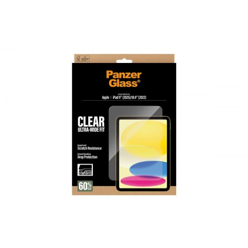 PanzerGlass skærmbeskyttelse til iPad 11" (2025-2026) / iPad 10,9" (2022) - Ultra‑Wide Fit med FastFit værktøj