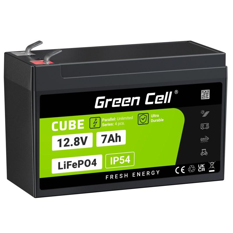 Green Cell CUBE LiFePO4 UPS-batteri 12,8 V 7 Ah (12,8 V/89,6 Wh)