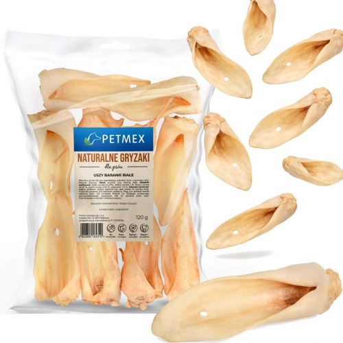 PETMEX Hvide fåreører - monoprotein hundegodbid, 10 stk.