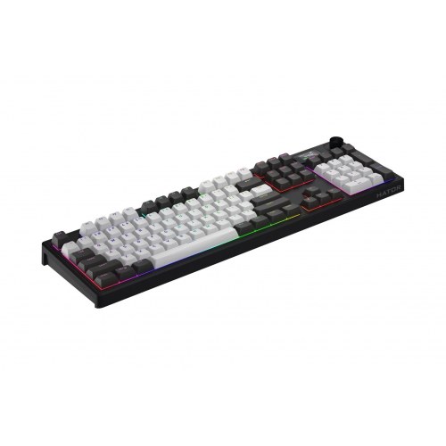 Hator Skyfall Pro Wireless 100 - mekanisk gaming-tastatur med RGB og trådløs/USB, US QWERTY - sort/grå
