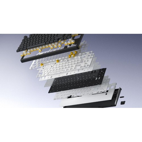 Hator Skyfall Pro Wireless 100 - mekanisk gaming-tastatur med RGB og trådløs/USB, US QWERTY - sort/grå