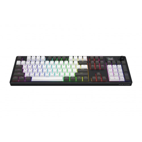 Hator Skyfall Pro Wireless 100 - mekanisk gaming-tastatur med RGB og trådløs/USB, US QWERTY - sort/grå