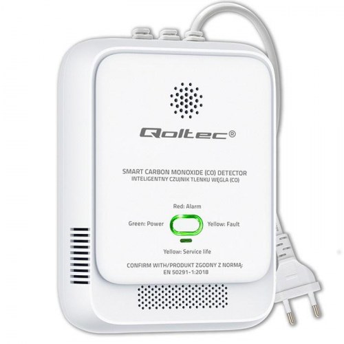 Qoltec 52576 kuliltealarm - CO-detektor med 85 dB alarm og LED