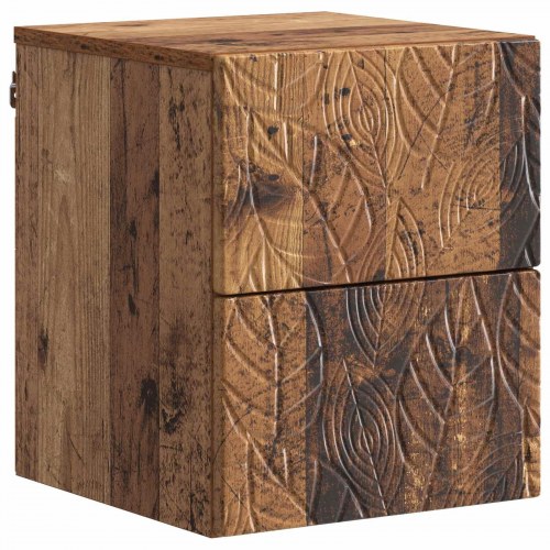 Væghængt Natbord 2 stk Gammelt træ 34,5 x 33 x 40 cm
