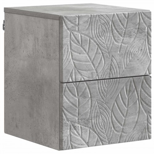 Væghængt Natbord 2 stk Betongrå 34,5 x 33 x 40 cm