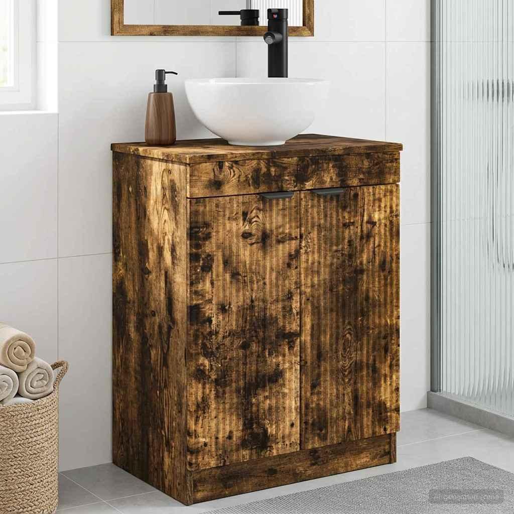 Badeværelsesvask med vask Røget eg 54 x 35 x 83 cm