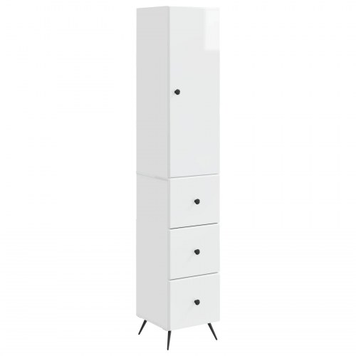 Skab Sæt 2 stk Hvid højglans 34,5 x 34,5 x 90 cm