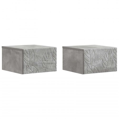 Væghængt Sideskab 2 stk Betongrå 34,5 x 33 x 20 cm