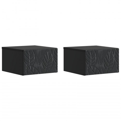 Væghængt Sideskab 2 stk Sort 34,5 x 33 x 20 cm Konstrueret træ