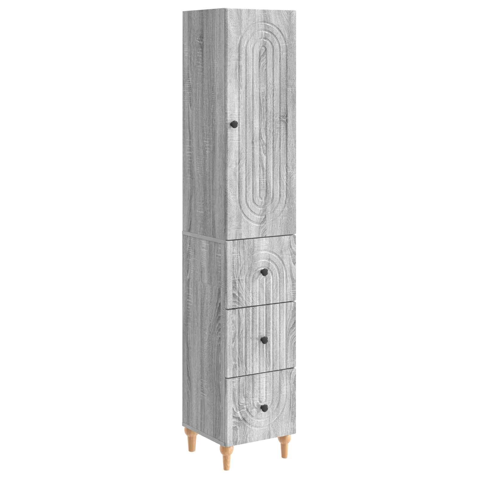 Skab Sæt 2 stk 33 x 34,5 x 90 cm Konstrueret træ