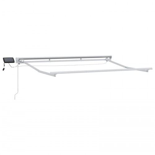 Manuel markise-ramme med LED-lys Orange, Sort og Hvid 3,5 x 2 m
