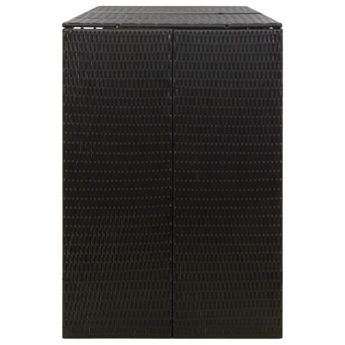 Tredobbelt skraldespandsskjuler 207x80x117 cm polyrattan sort (OUTLET B)