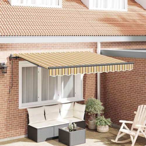 Udtrækkelig Markise Gul og Grå 250 x 200 cm Stof