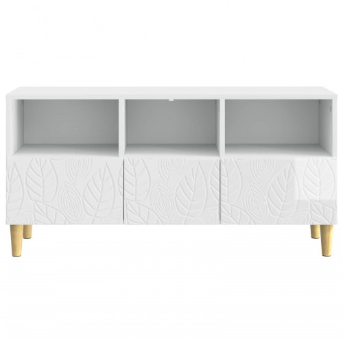 TV-skab 102 x 34,5 x 50 cm Hvid højglans Konstrueret træ