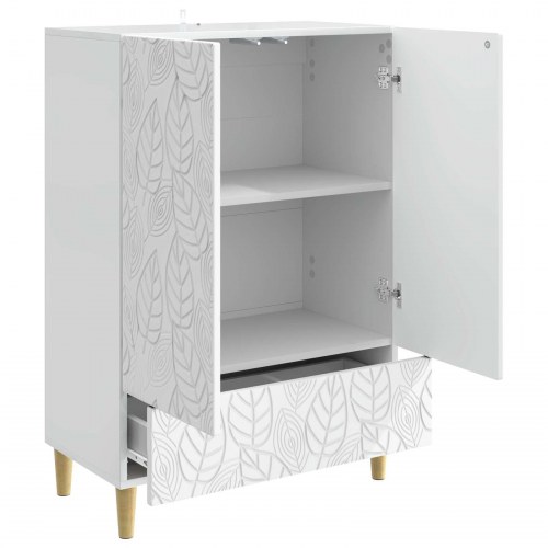 Sidebord Hvid højglans 66 x 34,5 x 95 cm Konstrueret træ