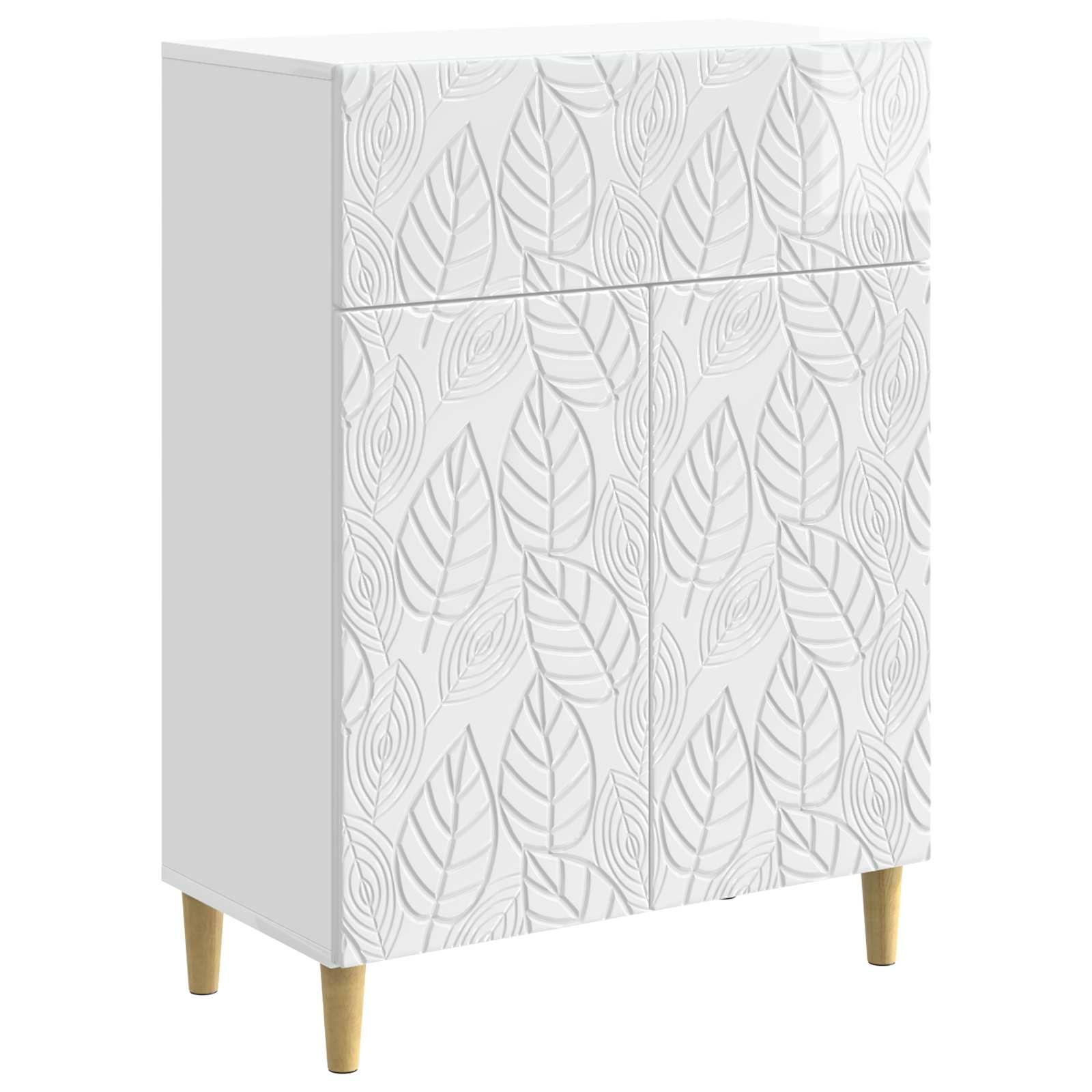 Sidebord Hvid højglans 66 x 34,5 x 90 cm Konstrueret træ