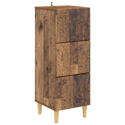 Skuffeskab Gammelt træ 33 x 34,5 x 90 cm Konstrueret træ