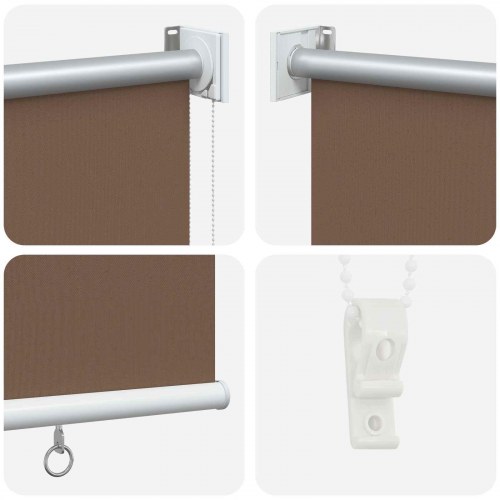 Rullegardin UV-beskyttelse Gråbrun 145 x 230 cm Polyester