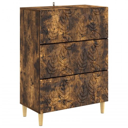 Skuffeskab Røget eg 66 x 34,5 x 90 cm Konstrueret træ