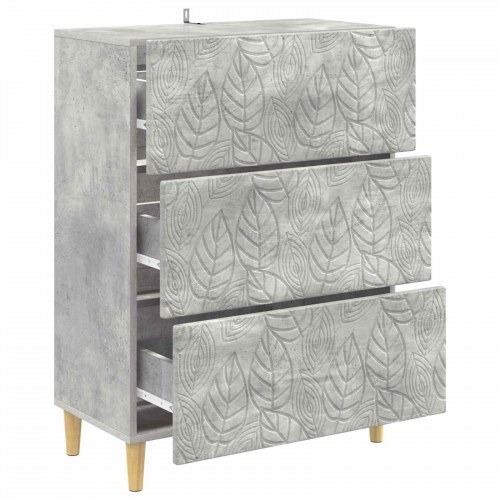 Skuffeskab Betongrå 66 x 34,5 x 90 cm Konstrueret træ