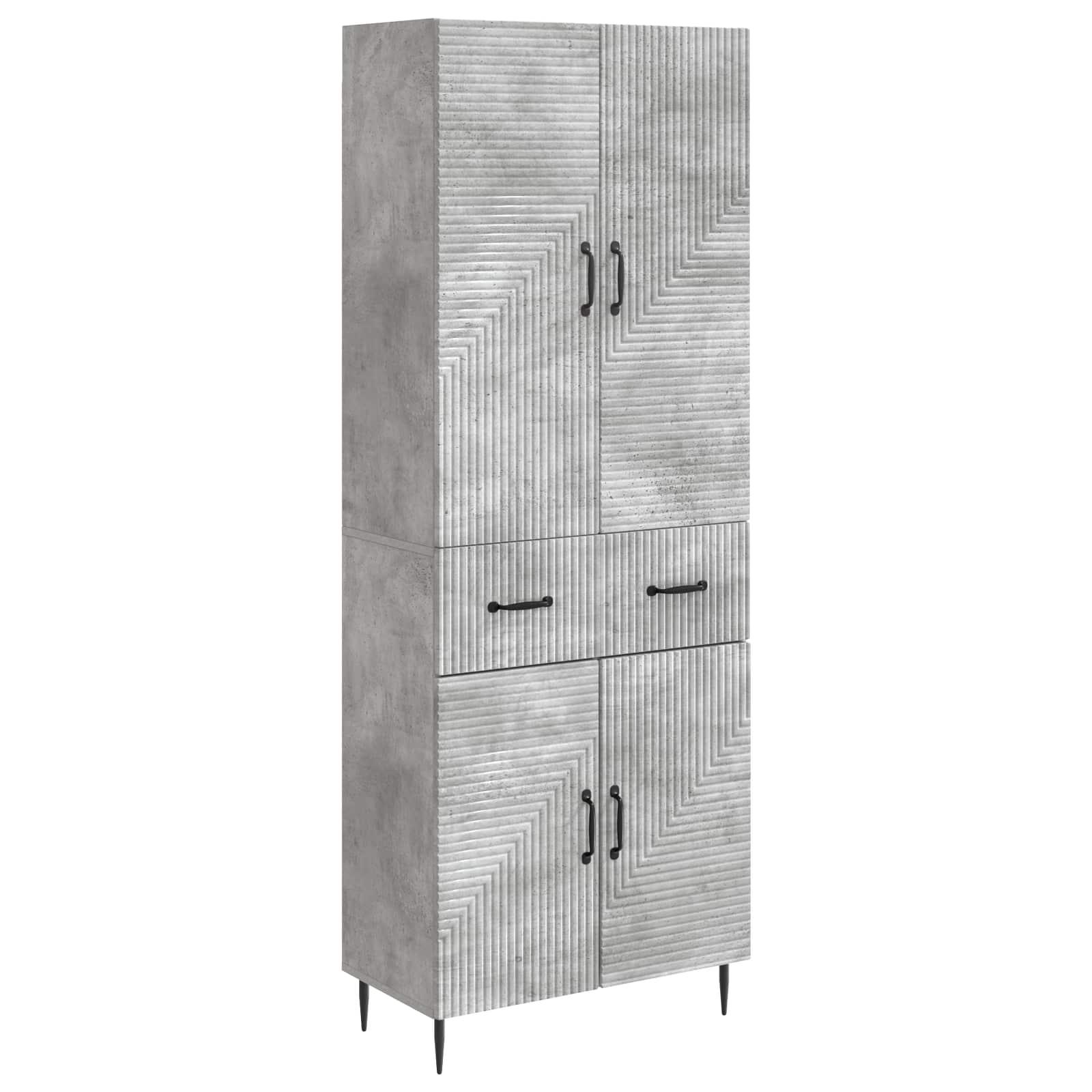Skab Sæt 2 stk Betongrå 66 x 34,5 x 89,5 cm Konstrueret træ