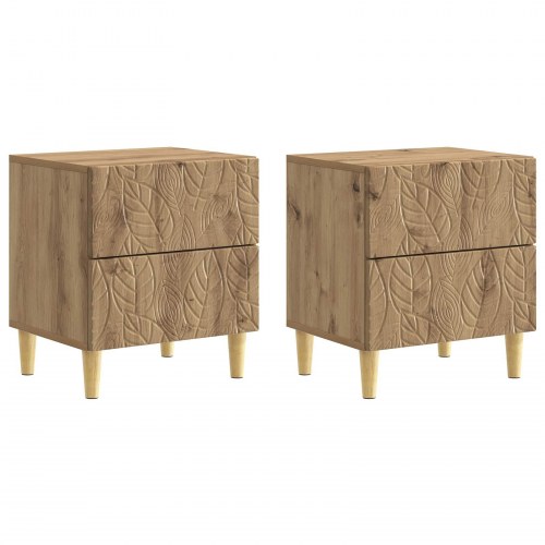 Sengebord 2 stk Artisan-eg 43 x 34,5 x 48 cm Konstrueret træ