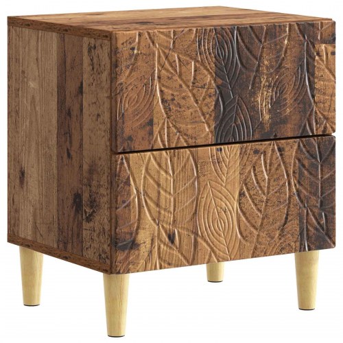 Sengebord 2 stk Gammelt træ 43 x 34,5 x 48 cm Konstrueret træ