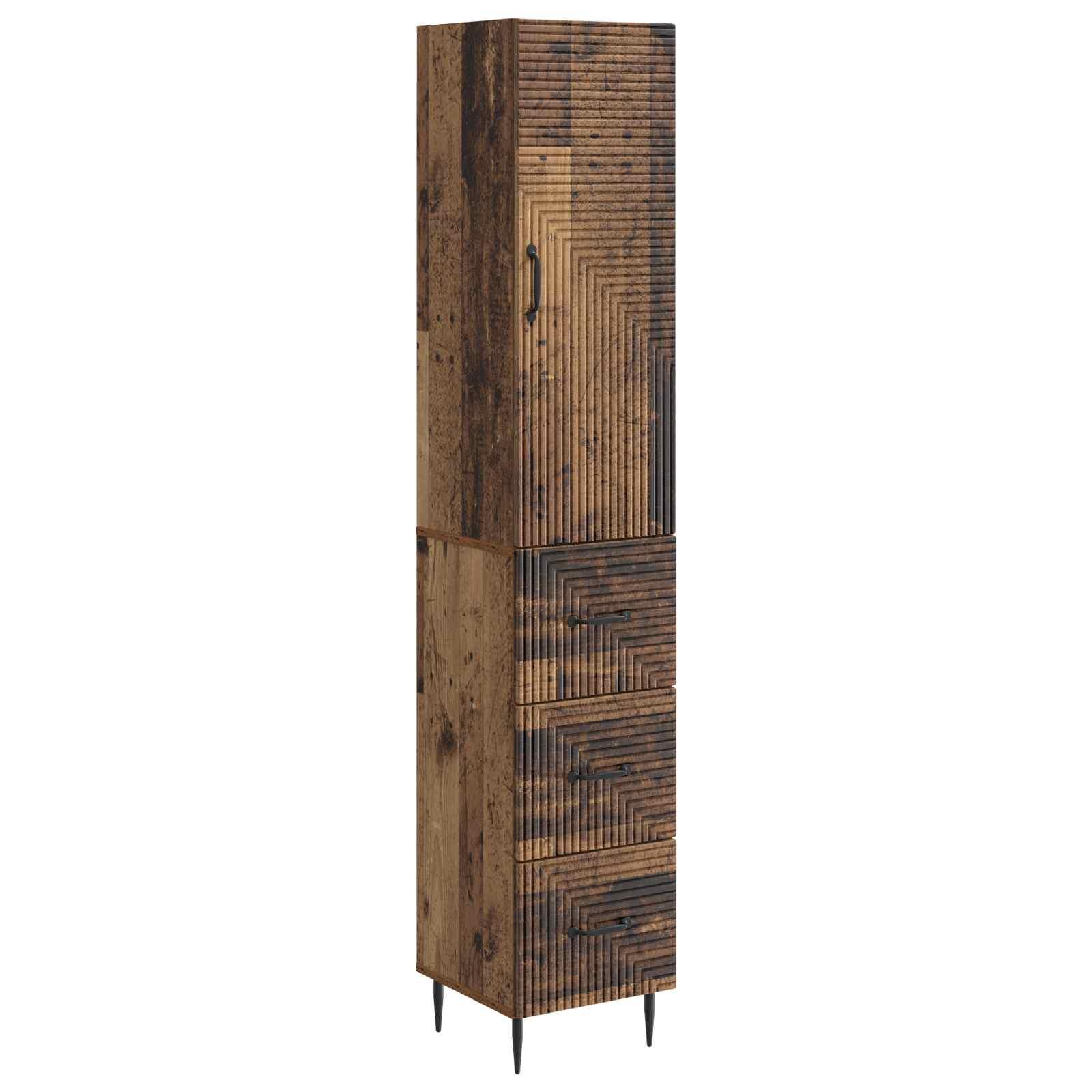 Skab Sæt 2 stk Gammelt træ 33 x 34,5 x 90 cm Konstrueret træ