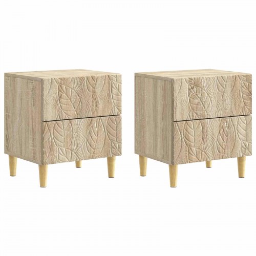 Sengebord 2 stk Sonoma-eg 43 x 34,5 x 48 cm Konstrueret træ