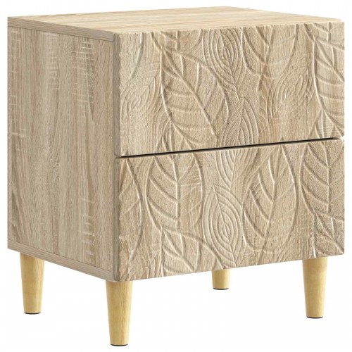 Sengebord 2 stk Sonoma-eg 43 x 34,5 x 48 cm Konstrueret træ