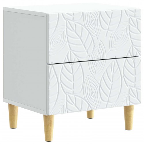 Sengebord 2 stk Hvid 43 x 34,5 x 48 cm Konstrueret træ
