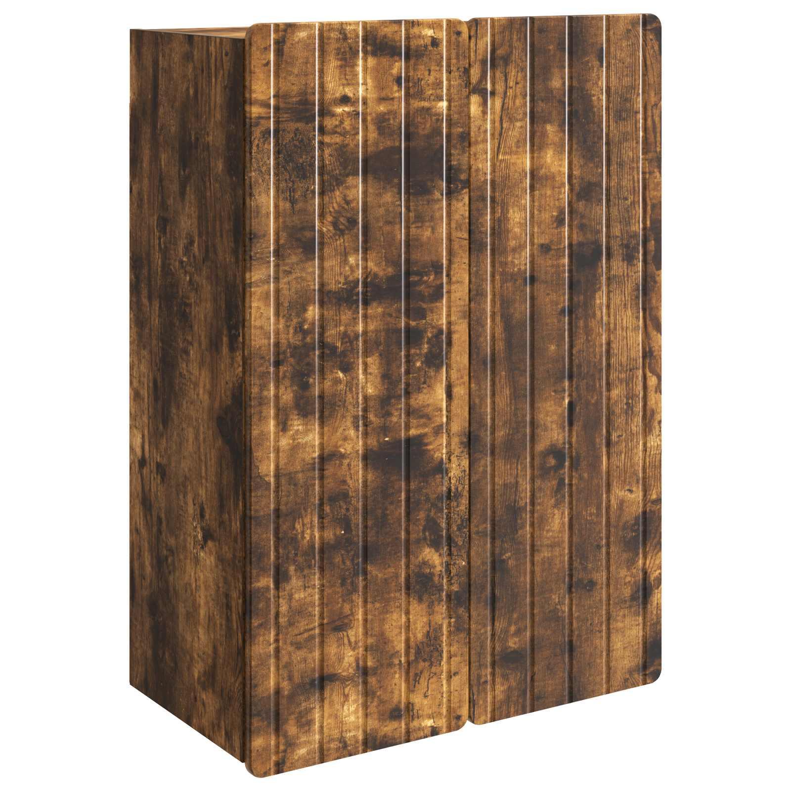 Vægmonteret skab Røget eg 66 x 34,5 x 92 cm Konstrueret træ