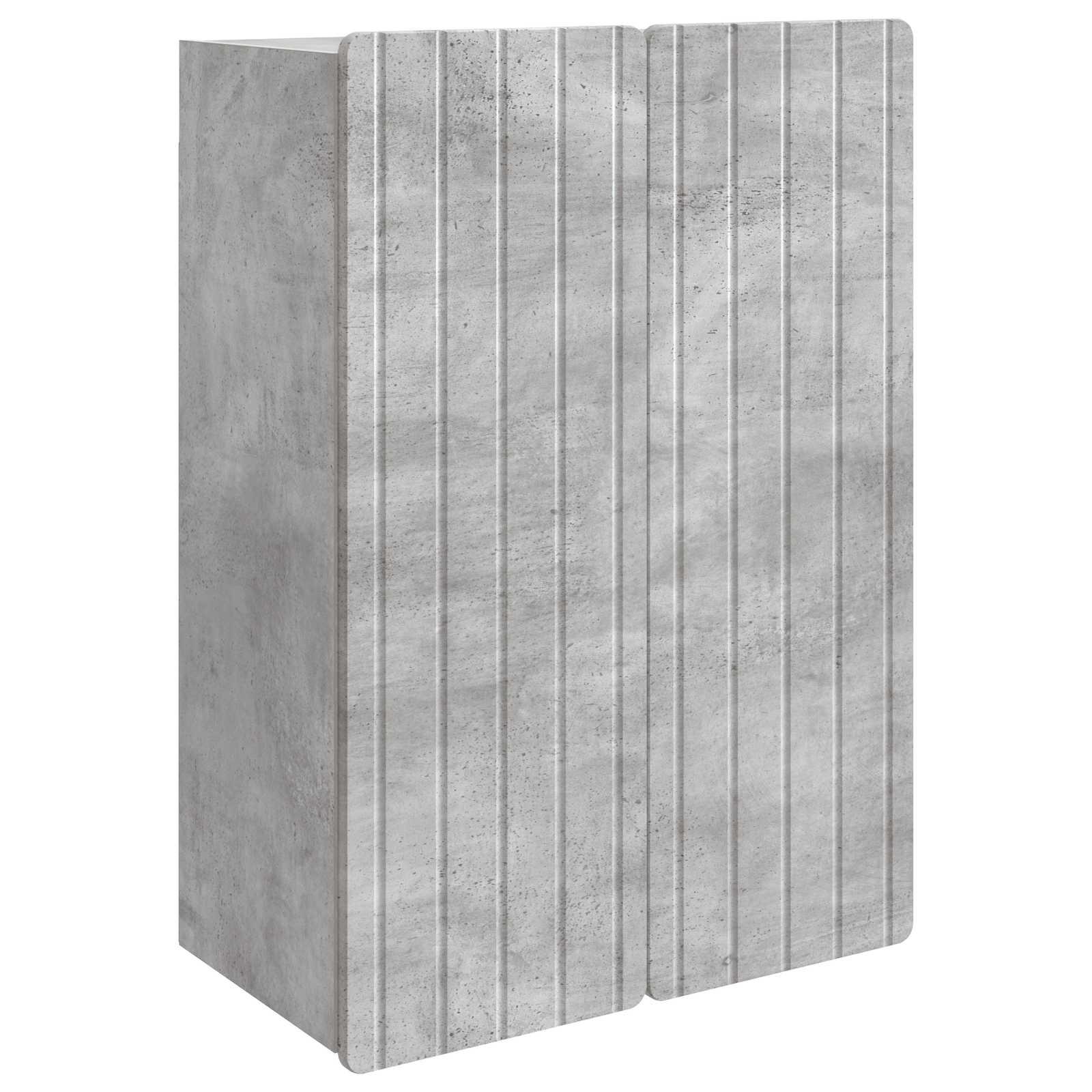 Vægmonteret skab Betongrå 66 x 34,5 x 92 cm Konstrueret træ