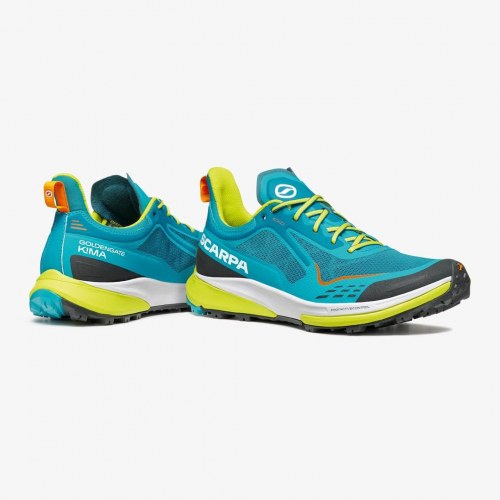 Scarpa Golden Gate Kima RT løbesko - 41,5 - Lake Blue/Lime