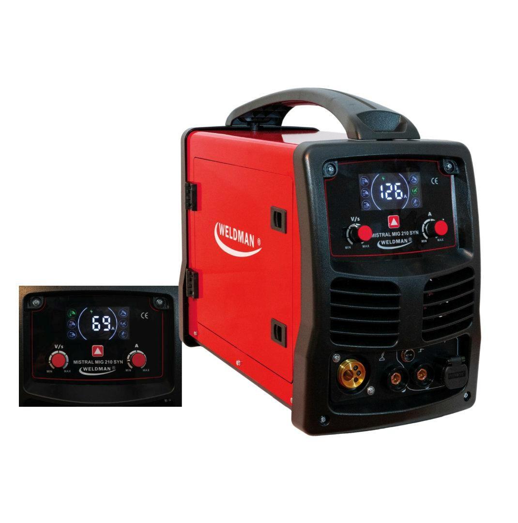 WELDMAN Mistral MIG 210 SYN - inverter svejsemaskine til MIG/TIG/MMA/Plasma