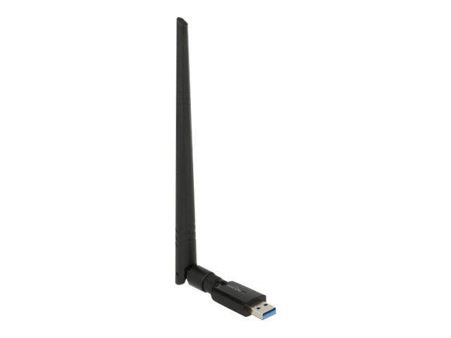 DeLOCK USB 3.0 dual-band Wi‑Fi 5 netværksadapter - 867 Mbps, sort
