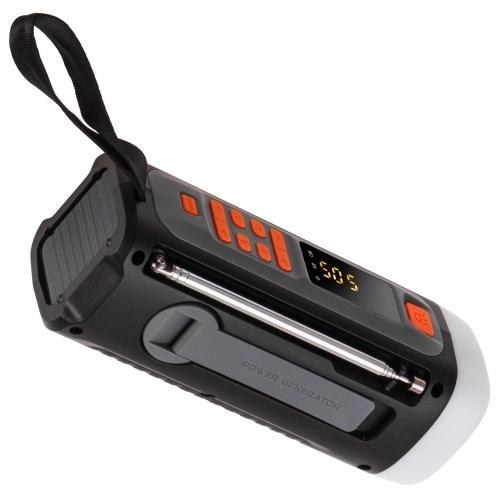 Adler AD 1920 nødradio med solpanel, håndsving og powerbank 4.500 mAh - sort