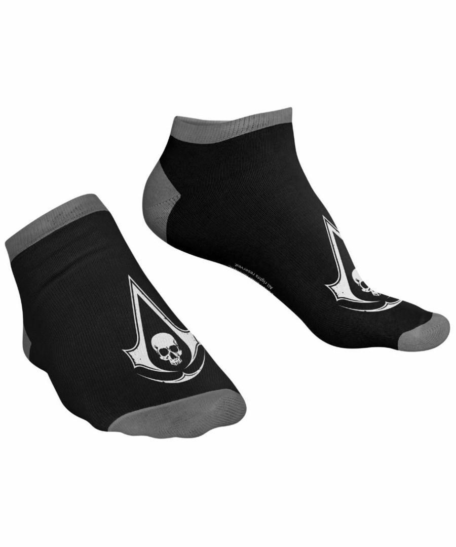 Assassin's Creed Black Flag ankelsokker - Crest, sort (39-46)