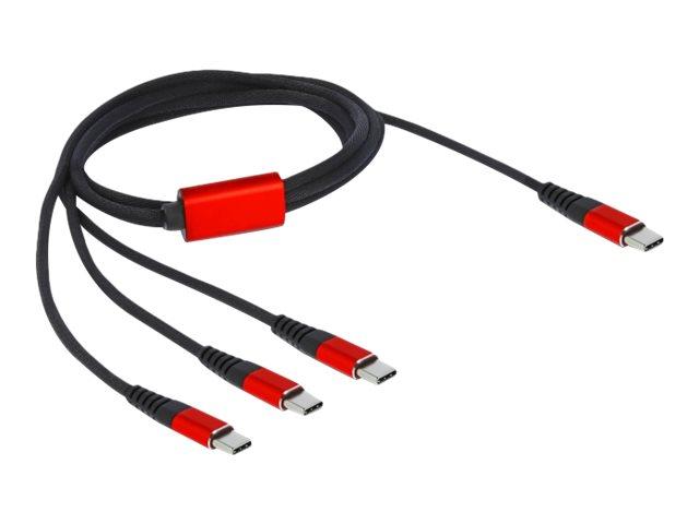 DeLOCK USB-C til USB-C kabel 1 m - sort/rød billede