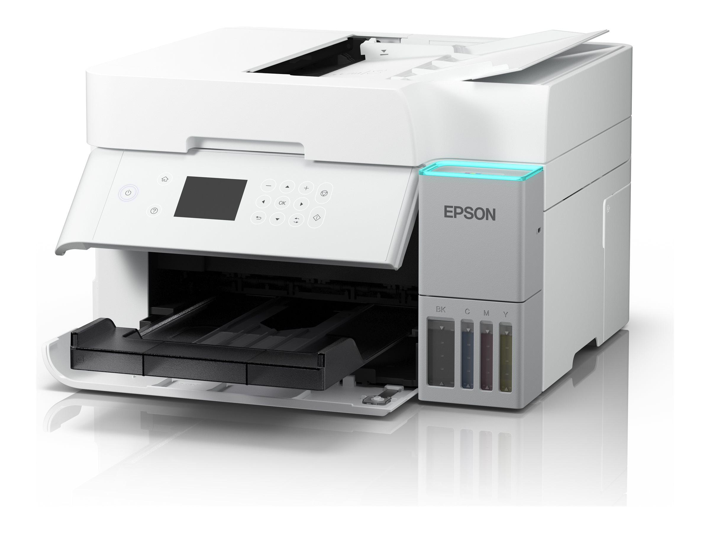 Epson EcoTank ET-3956 multifunktions blækprinter - A4, Wi‑Fi, hvid billede