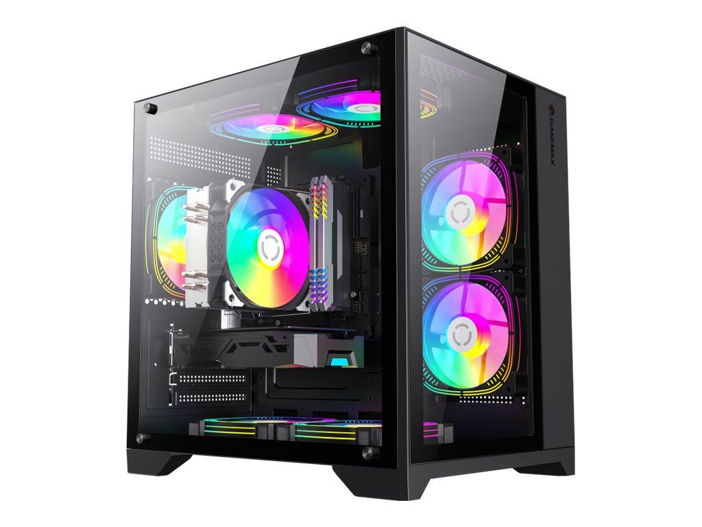 GameMax Infinity Mini BK microATX/FlexATX pc-kabinet - sort med hærdet glas