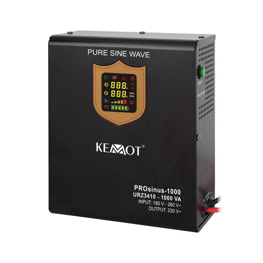KEMOT PROsinus-1000 URZ3410 - vægmonteret UPS-konverter med ren sinus og lader, 12 V til 230 V, 1.000 VA / 700 W