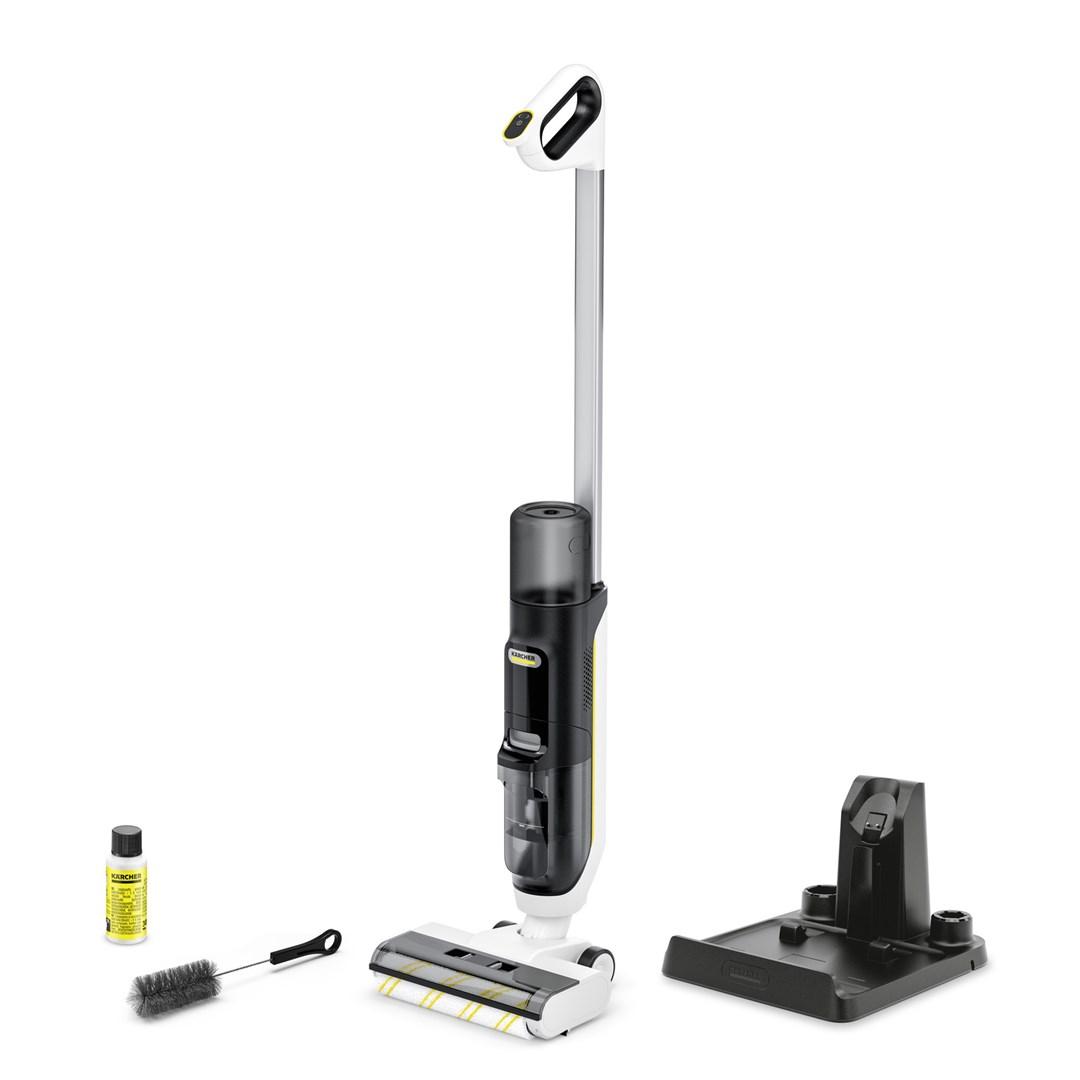 Kärcher FCV 3 trådløs 2‑i‑1 gulvvasker - tør & våd, poseløs, HEPA, 160 W - hvid billede