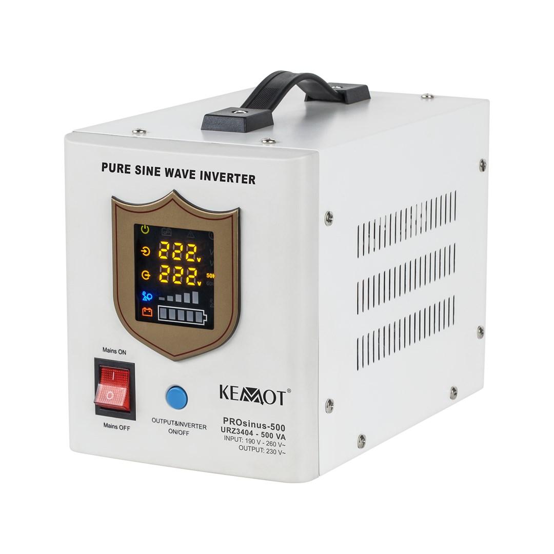 KEMOT PROsinus-500 UPS/inverter - ren sinus, 12 V til 230 V, 500 VA / 300 W, med ladefunktion