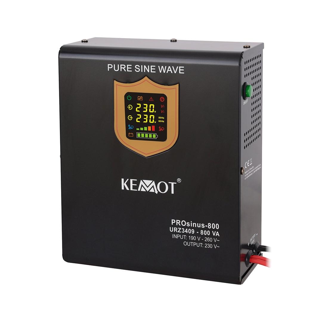 KEMOT PROsinus-800 nødstrømsforsyning til væg - ren sinus, 12V til 230V, 800 VA / 500 W